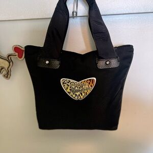 Roberto Cavalli Black Tote with Heart Patch
